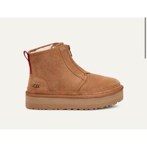 Neumel‎ Platform Zip Suede Brown Size US 8 UK 6 EU 39